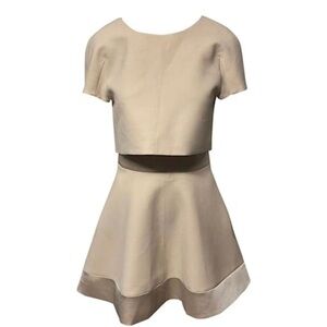 Maje Womens Sheer Zipped Short Sleeve Fit & Flare Midi Dress